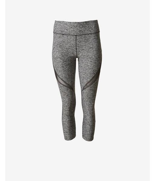 Express Womens Marl Mesh Inset Exp Core Compression Crop