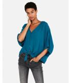 Express Womens Silky Soft Twill Tie Front Top