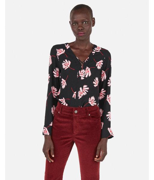 Express Womens Floral Strappy Front Chelsea Popover
