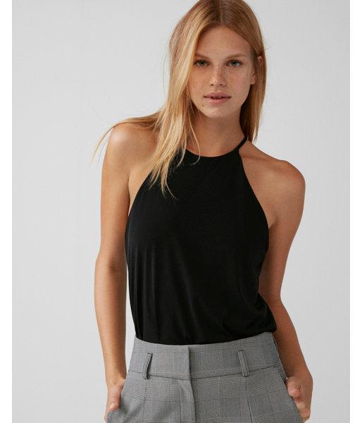 Express Womens High Neck Banded Hem Cami