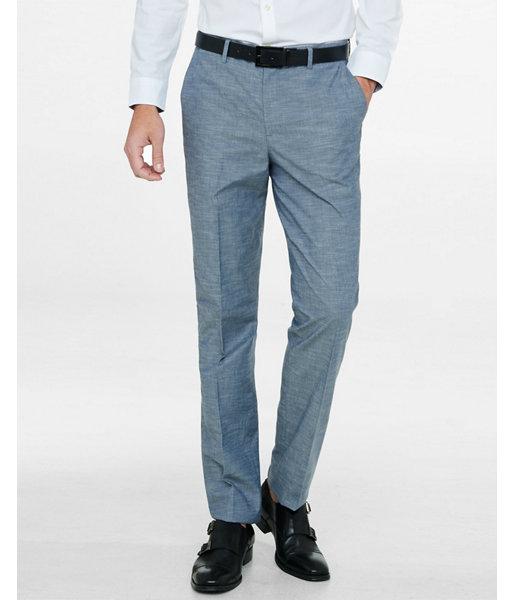 Express Mens Modern Producer Gray Textured Dress Pant