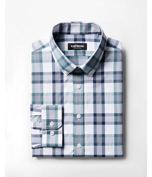 Express Mens Classic Plaid Button-down Dress