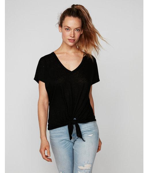 Express Womens Express One Eleven V-neck Tie Front