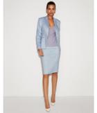 Express Womens Marled Linen-blend One Button Blazer