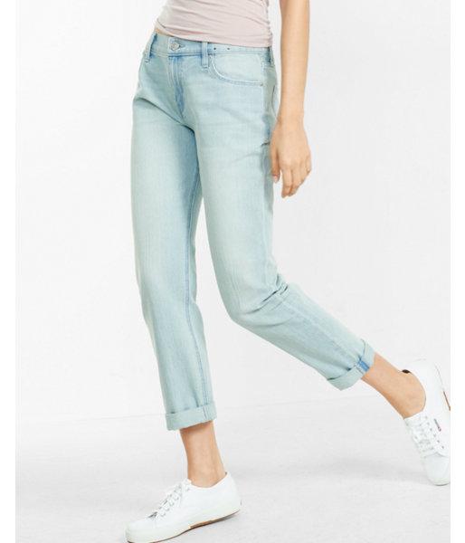 Express Womens Light Wash Boyfriend Jeans
