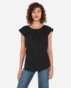 Express Womens Pleated Front Gramercy Tee