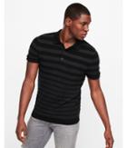 Express Mens Textured Striped Polo