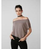 Express Womens Stripe Off The Shoulder