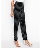 Express Womens High Waisted Double Stripe Trouser Pant