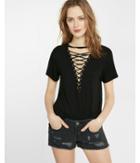 Express Lace-up Front Girlfriend Tee