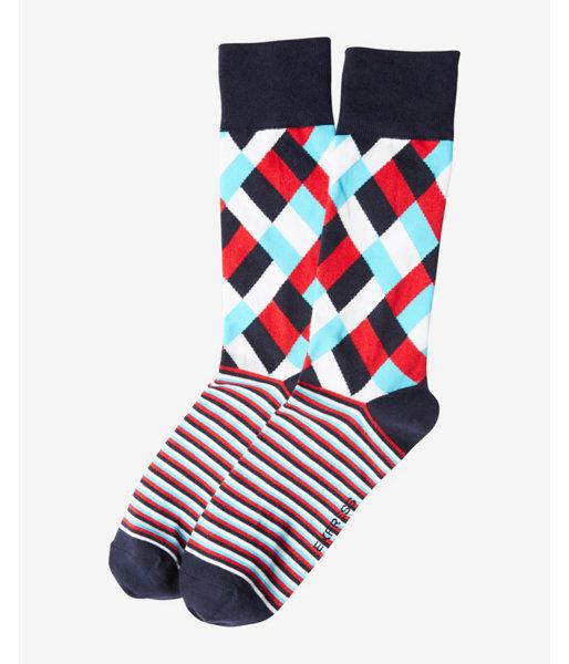 Express Mens Multicolor Geometric Dress