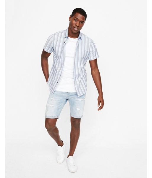 Express Mens Slim Striped Short