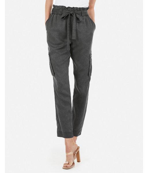 Express Womens High Waisted Camo Paperbag Utility Cargo Pant