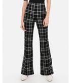 Express Womens Super High Waisted Plaid Flare Pant