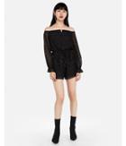 Express Womens Petite Off The Shoulder Sweetheart Neck Romper