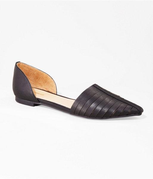 Womens Pointed Toe D'orsay Flat Black 6