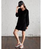 Express V-neck Velour Sweatshirt Dress