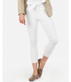 Express Womens Express Womens High Waisted White Denim Perfect Paperbag Belted Jeggings
