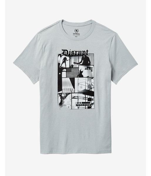 Express Mens Disrupt Cotton Crew Neck Graphic Tee