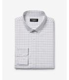 Express Mens Express Mens Extra Slim Plaid Button Collar Wrinkle-resistant Performance