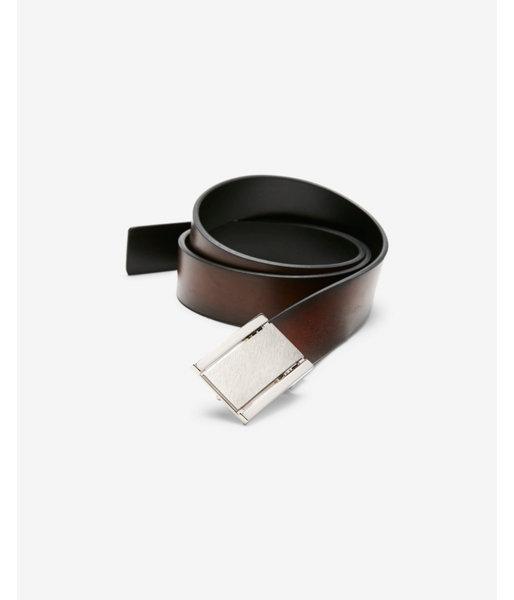 Express Mens Reversible Brushed Plaque Belt