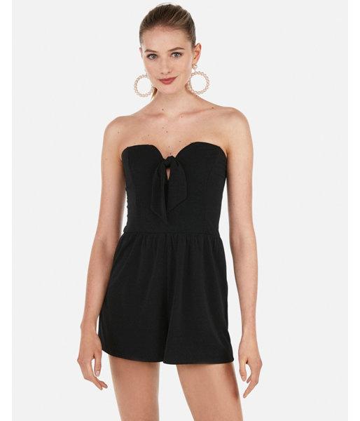 Express Womens Tie V-wire Strapless Romper