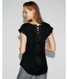 Express Womens Lace-up Crew Neck Top