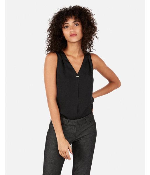 Express Womens Satin V-neck Overlap Welt Hudson Tank