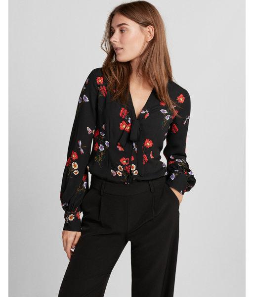Express Floral Tie Neck