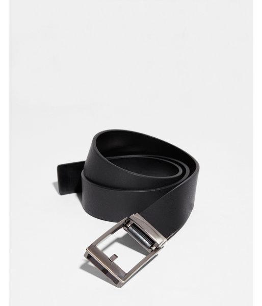 Express Mens Brushed Silver Prong Textured Belt