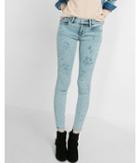 Express Womens Mid Rise Distressed Ankle Jean