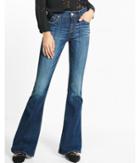 Express Womens Mid Rise Dark Wash Bell Flare Jeans