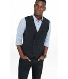 Express Men's Outerwear Wool Blend Gray Double Breasted Vest
