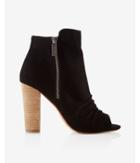 Express Womens Perforated Peep-toe Bootie