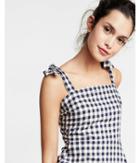 Express Gingham Chambray Tie Shoulder Cotton