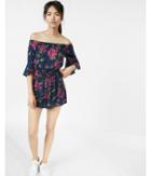 Express Petite Floral Off The Shoulder Bell