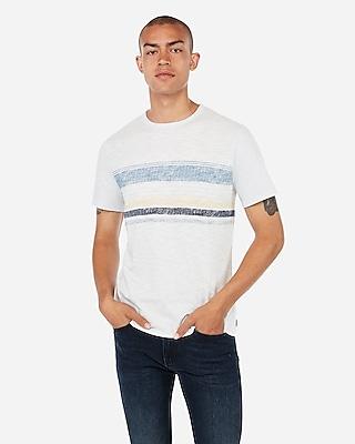 Express Mens Stripe Slub Crew Neck T-shirt