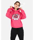 Express Womens Express One Eleven Pink Glitter Graphic Hoodie