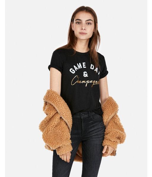Express Womens Express One Eleven Game Day And Champagne Tee