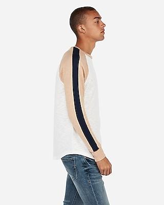 Express Mens Loose Knit Marled Baseball T-shirt