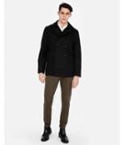 Express Mens Water-resistant Recycled Wool-blend Military Peacoat