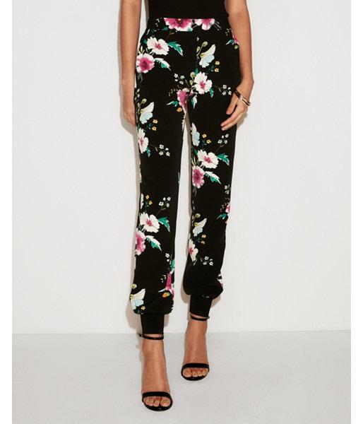 Express Womens Mis Rise Floral Jogger Pant