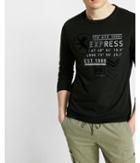 Express Mens Long Sleeve Crew Neck Military Graphic Tee