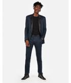 Express Mens Extra Slim Blue Cotton Sateen Satin Accent Tuxedo Pant
