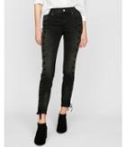 Express Womens Black Mid Rise Lace-up Stretch Ankle Jean