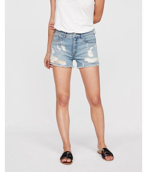 Express Womens High Waisted Grommet Distressed Stretch Denim