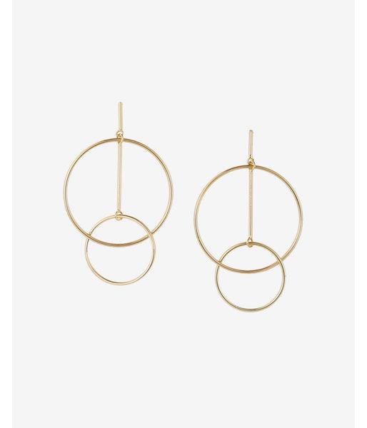 Express Womens Geometric Interlock Hoop Earrings