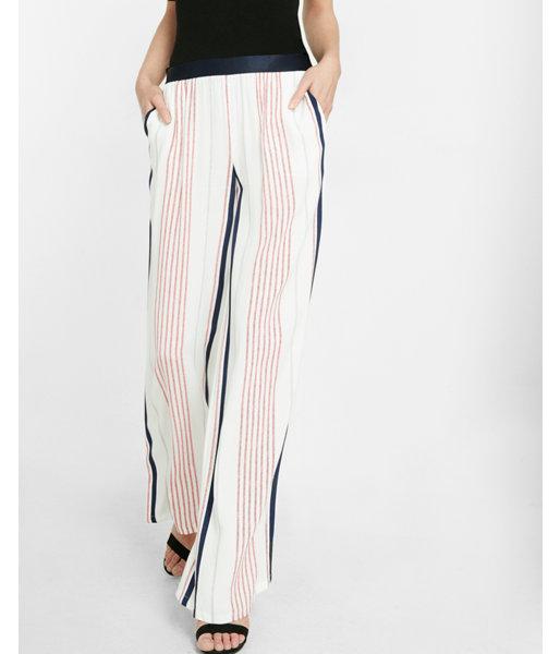 Express Wide Leg Stripe Dress Pant