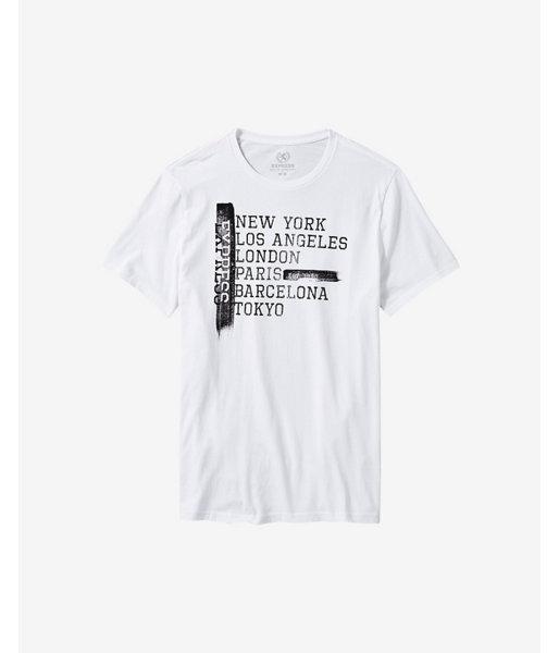 Express Mens White Express City Tour Graphic T-shirt