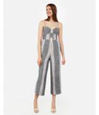 Express Womens Multi-striped Ruched Bodice Culotte Jumpsuit